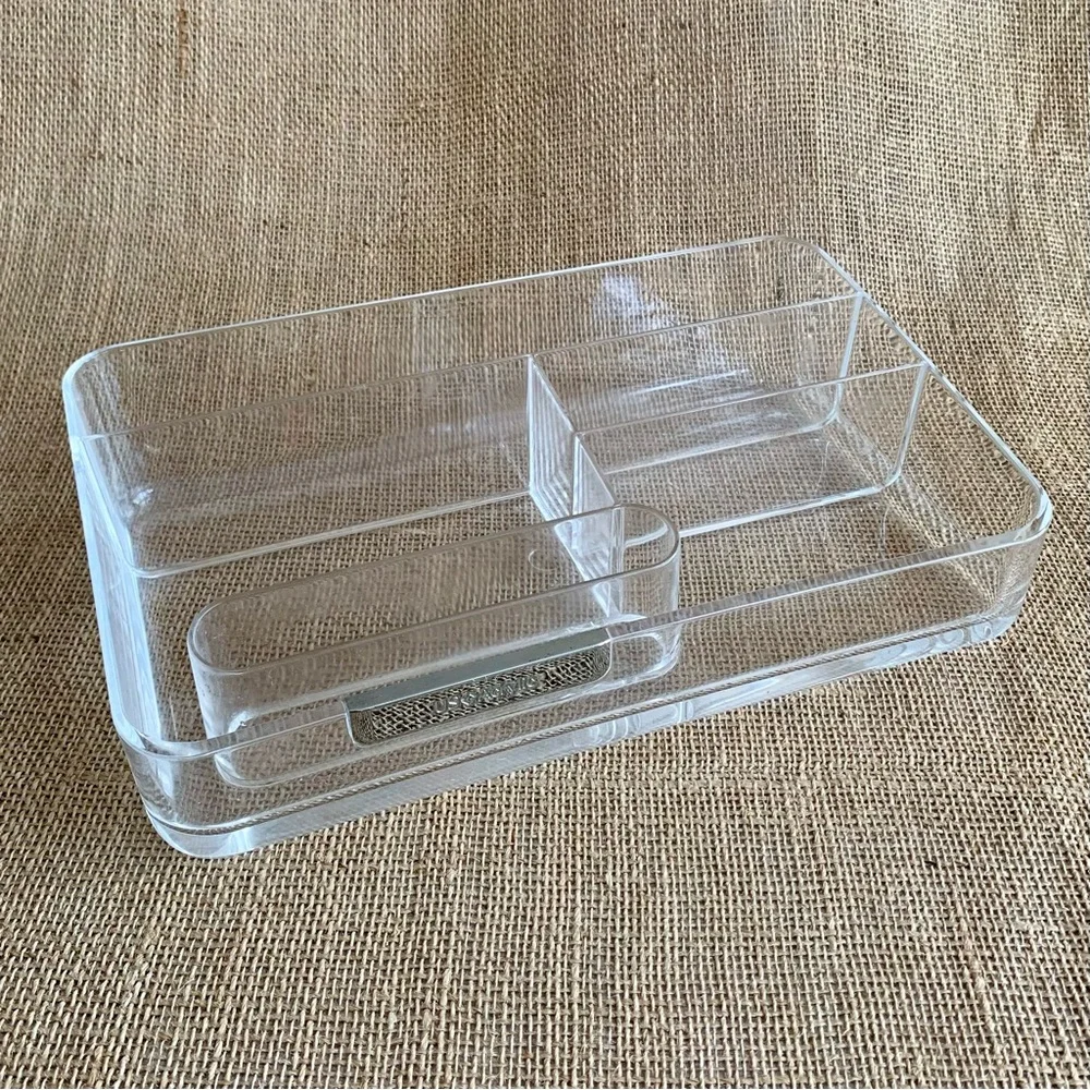 Acrylic Organizer 5 Compartment Hi Lo Make-up First Aid Toiletries Clear